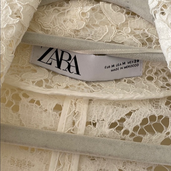 Zara Elegant White Lace Blazer - Picture 5 of 14